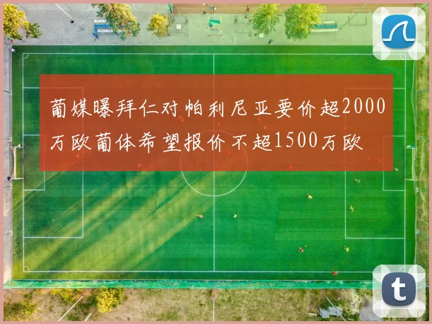 葡媒曝拜仁对帕利尼亚要价超2000万欧葡体希望报价不超1500万欧